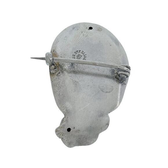 Unger Brothers Sterling Silver 925 Art Nouveau Repousse Gibson Girl Pin Brooch - Picture 2 of 4